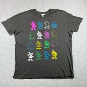 Walt Disney World Mickey Mouse T Shirt Men XL Gray Colorful Graphic Tee Vacation